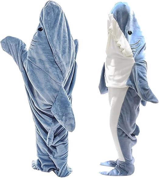 Shark Blanket Adult, 2025 New Shark Blanket Super Soft Cozy Flannel Hoodie,Shark Wearable Blanket Hoodie Sleeping Bag