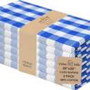Urban Villa Cloth Napkins 100% Cotton Highly Absorbent Washable Durable Reusable Premium Dinner Napkins Ideal for Gifts for Mothers Day Hotel Farmhouse Parties - Blue/White (20" x 20", Set of 6)