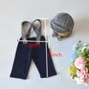 Newborn Baby Photoshoot Outfits Photography Props Baby Gentleman Outfits Boy Suspender Pants and Bow Tie with Beret Hat 0-1 Months