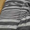 Amazon Basics Full/Queen Comforter Set with Sheets, 7-Piece Gray Calvin Stripe Bedding, Lightweight Microfiber Bed-in-a-Bag, Striped