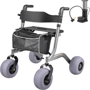 Foldable Beach Wheelchairs for Adults, Wheel Chair with Lightweight Aluminum Frame & Ergonomic Handles, Perefect for Outdoor Use