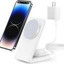 2-in-1 for Magsafe-Compatible Charger Stand with PD 20W USB-C Charger Block & Cable, Fast Charging Wireless Charger Designed for iPhone 17 Pro Max/16/15/14/13/12, AirPods 4/3/Pro 3/Pro 2/Pro, White