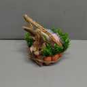 Easter Basket Decoration with Handle, Handmade Straw Bunnies, 12 Hanging Easter Eggs,Carrot Baskets for Easter Egg Candy Storage, Spring and Easter Home Table Decor, Mantle Centerpiece