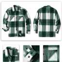 COOFANDY Men's Flannel Shirts Casual Button Down Plaid Shirt Jacket Long Sleeve Fleece Shacket with Pockets (Green)