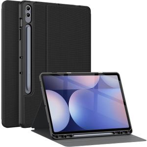Soke Galaxy Tab S10 Plus/S9 Plus/S9 FE Plus Case with S Pen Holder- Shockproof Smart Folio Stand Case, Soft TPU Back Cover for Samsung Galaxy Tablet S10+ 12.4 Inch, Black