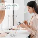 OAOLEER Acrylic Necklace Holder Stand, Rotating Jewelry Organizer Display Tree Hanger Rack with 36 Hooks for Necklaces, Chain, Pendant, Bracelets, Ring (Tall 15.7 In)