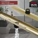 32 Inch Linear Shower Drain, Brushed Gold Shower Drain, Removable Grate, 304 Stainless Steel, Easy to Install and Clean for Bathrooms (Drain Base Not Included), LSD-29A-32G