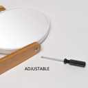 YEAKE Vanity Makeup Mirror with Natural Bamboo Stand, 8 Inch Double Sided 3X Magnification Swivel Mirror for Bathroom & Desk