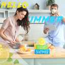 2 x 3 Pieces Summer Wooden Block Decor for Home Lemon Wooden Tiered Tray Block Decor Rustic Hello Summer Sign for Living Mantle Kitchen Table Party Decoration