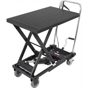Hydraulic Lift Table Cart, 500lbs Capacity 28.5" Lifting Height, Manual Single Scissor Lift Table with 4 Wheels