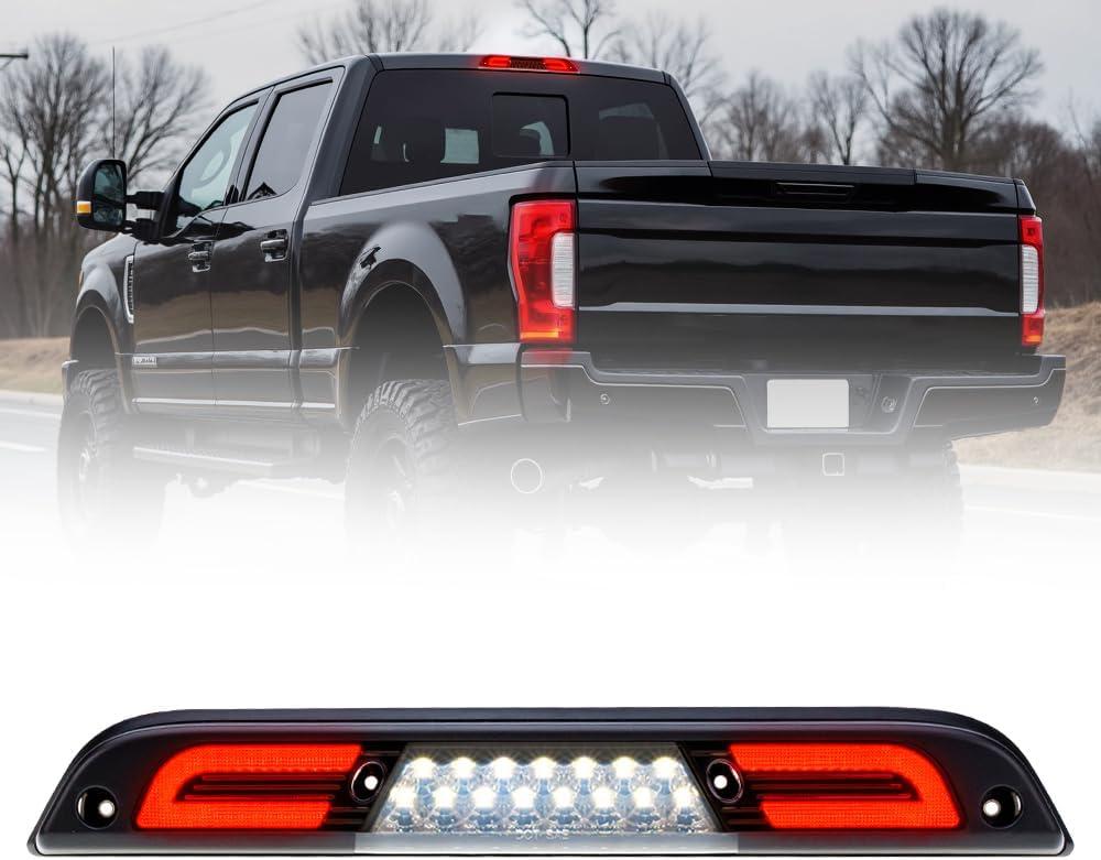 LED Third 3rd Brake Light for 2015-2026 F150 F'ord 2017-2022 F'ord F250 F350 F450 F550 Super Duty Ranger Maverick Mount Rear F1 Style Strobe Brake Lights with Seal Gasket White Cargo lamp Assembly