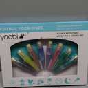 Yoobi | Washable Paint Set | 16 Piece Set Includes 8 Stencils and 8 Glitter Paint Brush Pen Colors | Holiday Glitter Multicolor (16AFRRJWAB)
