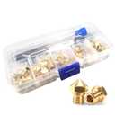 MK10 Nozzles 25 pcs 0.4mm 3D Printer Extruders Brass Nozzles with DIY Tools and Metal Storage Box, Fit with MK10 Hotend M7 Thread Heater Block, for 1.75mm Filament.