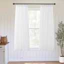 LIMON HOME White Linen Curtains 63 inch Length Pinch Pleat Curtains for Living Room (40"W x 63"L (Pack of 2))