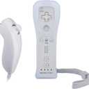 Shock Wii Nunchuck Controller With Wii Motion Plus Inside - Compatible Nintendo Wii, Wii U (White, 1 pack)