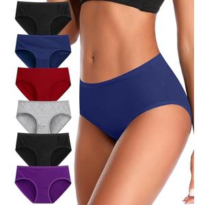 ASIMOON Womens Underwear Cotton Panties Ladies Low Rise Briefs 6 Pack XL