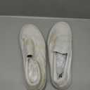 TUOPIN Womens Synthetic Leather Slip On Shoes,Padded Collar Slip on Sneakers for Women, Casual Loafers Walking Shoes (7, White)