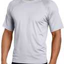 Kanu Surf Men's Short Sleeve UPF 50 Swim Shirt Rash Guard Sun Shirt, (Grey), 