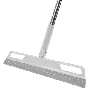 Multifunction Magic Broom, Silicone Floor Squeegee with 56" Long Handle, Rubber Sweeper, Air Broom for Floor Bathroom Kitchen Shower Tile Pet Hair Fur Marble Glass Water Window Foam Cleaning (Grey)