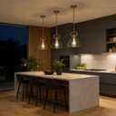 9.8'' Modern Pendant Lights for Kitchen Island, 1-Light Gold Glass Pendant Lighting, Adjustable Brass Hanging Pendant Lights Fixtures for Dining Rooms, Bathroom E26