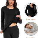 Wirarpa Women's Cotton Thermal Underwear Set Lightweight Long Johns Base Layer Pajama Set for Women Top Bottom, Small