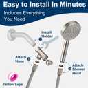 All Metal Shower Head with Handheld - 72" Long Hose High Pressure HandHeId Showerhead Sprayer, Solid Outdoor Showerheads and Brass Holder, Brushed Nickel