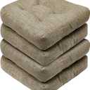 Basic Beyond Chair Cushions for Dining Chairs, Non-Slip Chair Pads, Thick Seat Cushions for Dining Room Chairs, Kitchen Chair Cushions Set of 2 17" x 17" x 4", Khaki