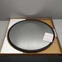 Growsun 24'' Black Round Mirror, Circle Wall Mirror for Bathroom Vanity, Entryway Living Room with Metal Frame for Home Decor