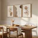 Framed Neutral Abstract Boho Modern Wall Art for Living Room, 16x24 Inch, 16" W x 24" H x 3Pcs