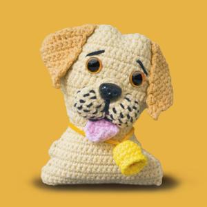 LilyCleo Crochet Beginner Kit, Emotional Support Crochet Kits with Step-by-Step Video, Positive Crochet Animals with Easy Peasy Yarn, Crochet Hook, Beginners Crochet Kit Gift for Kids, Adults (Lucky) (Labrador)