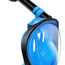 Greatever G2 Full Face Snorkel Mask with Latest Dry Top System,Foldable 180 Degree Panoramic View Snorkeling Mask with Camera Mount,Safe Breathing,Anti-Leak&Anti-Fog