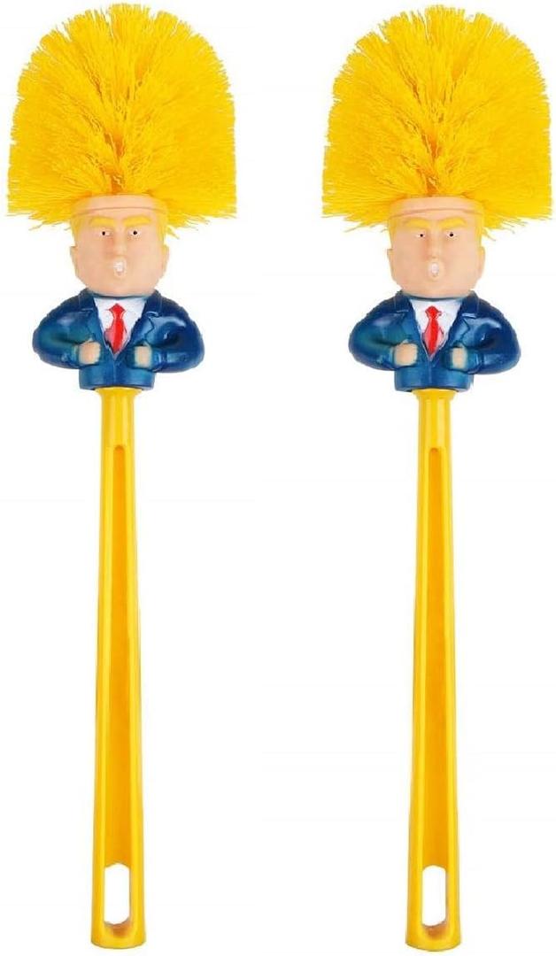 2 Pack Funny Toilet Brush,Prank Toilet Brush Cleaner, Funny Toilet Scubber,Make Toilet Great Again, Commander in Crap (Thumb Up Toilet Brush)