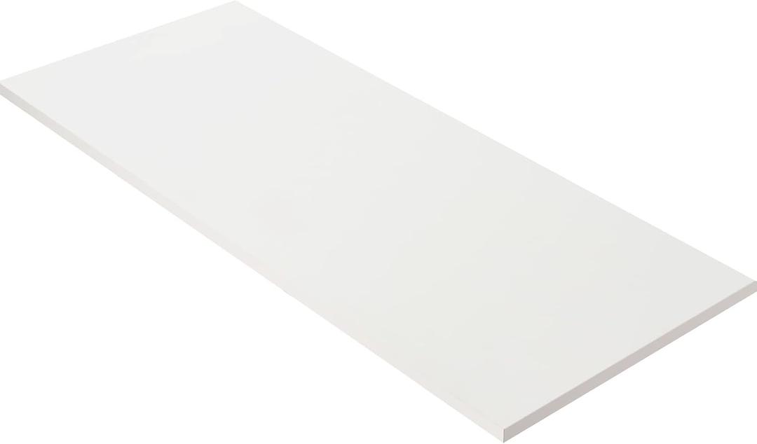 Kaboon 55x20 inch White Table Top, One-Piece Desktop, Reversible Laminate Countertop, Double Desks, L-Desk DIY