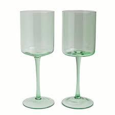 Core Home Wine Glass Set- Green, 2 pk / 14 oz