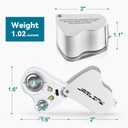 JARLINK 30X 60X Illuminated Jewelers Loupe Magnifier, Foldable Jewelry Magnifier with Bright LED Light for Gems, Jewelry, Coins, Stamps, etc