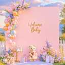 6.6FT x 6.6FT Dusty Pink Square Arch Backdrop Covers Spandex Fitted Wedding Arch Covers Stretchy Backdrop for Baby Shower Girls Birthday Party Bridal Shower Photo Photography Background Decorations