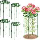 4 Pack Peony Cages and Supports, 11.8" D x 25" H Plant Supports for Outdoor Plants, Peony Support Cage Flower Support Rings, Plant Support Ring for Rose Tomato Hydrangea Strawberry