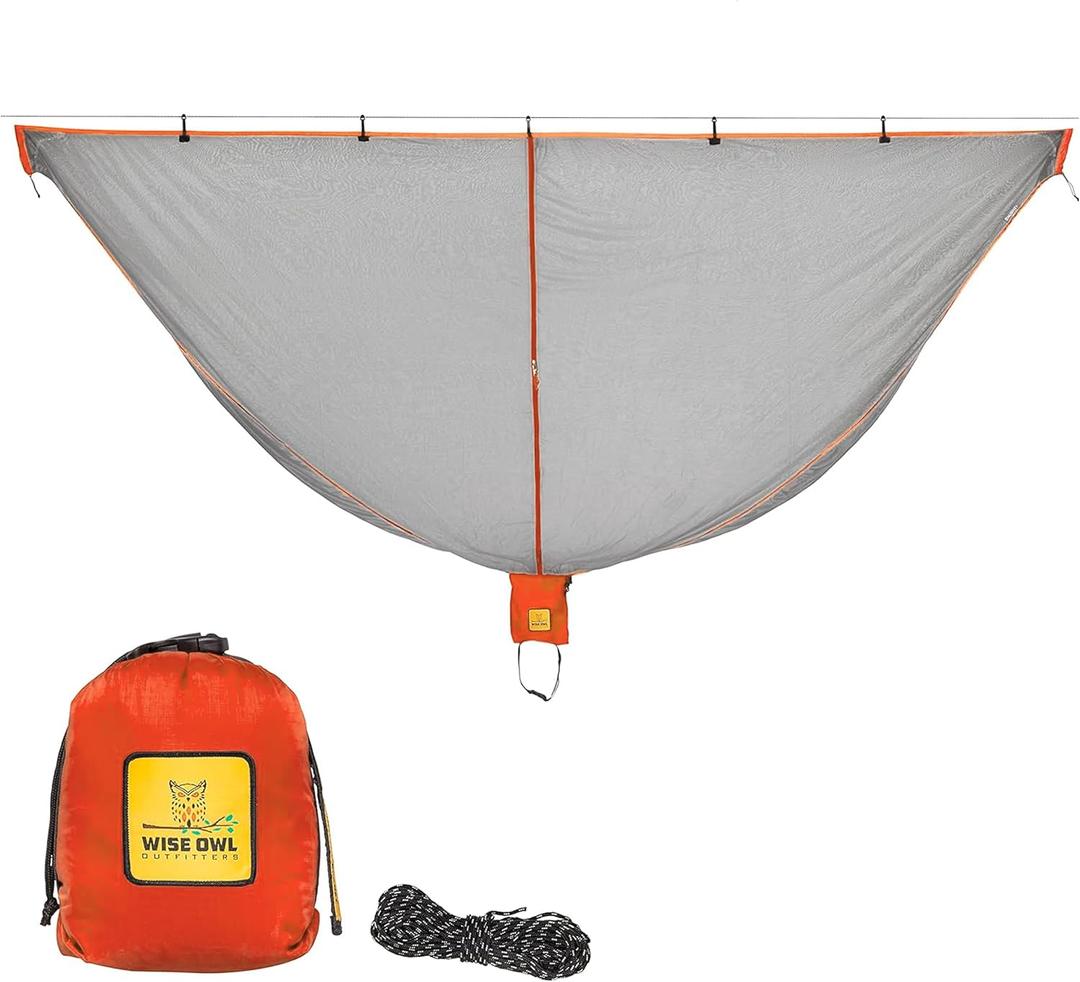 Wise Owl Outfitters Hammock Bug Net  Mosquito Net for Hammock, Lightweight Bug Netting for Camping, Hiking, Backpacking, Forest & Outdoor Use (Orange)