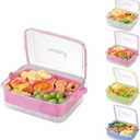 Divided Chilled Serving Tray for Parties, Ice Chilled Party Platter, Ice Serving Bowl with Lid and Handle, Charcuterie Serving Board, Cold Dish Dip for Fruit, Seafood, Vegetable Shrimp Cocktail Appetizer. (Pink)