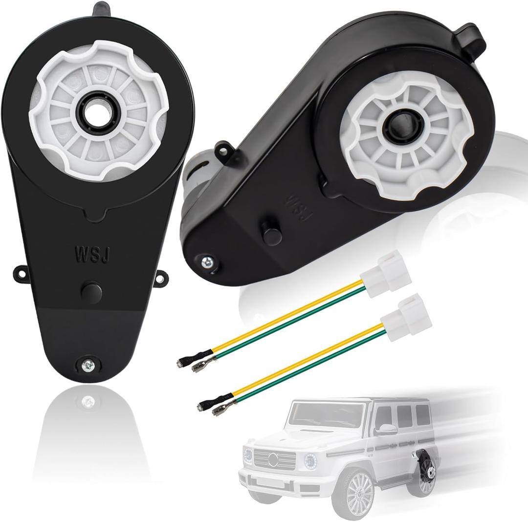 2 Pcs 12v Electric Powered Wheels Upgrade Motor Gearbox 12v RS550 40000RPM High Speed Drive Engine Motor Upgrade Gearbox Replacement Parts for Jeep Kids Ride On