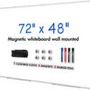 TOWON Silver Border Whiteboard Dry Erase, 72x48 in White Board Dry Erase, Presentation Magnetic Aluminum Framed Whiteboard, Dry Erase Board Wall Mounted with Markers, Pen Tray, Magnets, Cleaning Wipe