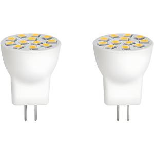 MR8 LED Light Bulbs 2W 12V Gu4.0 Bi-pin LED Bulbs Warm White 2700K-3000K for Outdoor Low Voltage Landscape Lighting and Tree Lights 2W Pack of 2