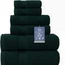 COZYART Deep Forest Green Bath Towel Set, Cotton Towel for Bathroom, Thick Soft Absorbent Bathroom Set of 6 with 2 Bath Towels, 2 Hand Towels, 2 Washcloths, 650 GSM, 6 Piece Towel Set