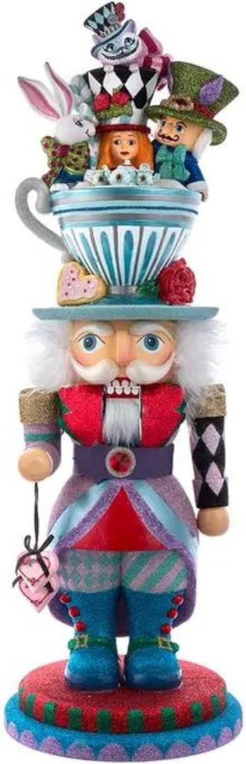 Kurt Adler 24-Inch Alice Teacup Party Hat Nutcracker (Height 23.5 Inches, Multicolor)