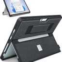 Case fit Microsoft Surface Pro 11/10/9/8 13-Inch, with Stent Cover, Hand Strap, All-in-one Rugged Case Compatible with Type Cover Keyboards, Black