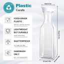 Set of 4 Plastic Carafe with Lid, 50 Oz Carafes for Mimosa Bar, Square Base Juice Containers, Water Bottle, Milk Container, Clear Beverage Containers for Fridge- HAND WASH ONLY