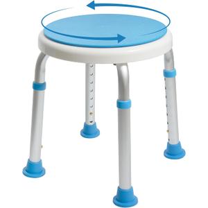 Vaunn Medical Tool-Free Assembly Adjustable Swivel Shower Stool Seat Bench with Anti-Slip Rubber Tips for Safety and Stability, 
Product Dimensions	13"D x 13"W x 20.5"H
