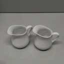 Gurygo 2 Pack 8 oz Ceramic Creamer Pitcher Set with Handle, Small Classic White Milk Container, Fine Porcelain Creamer Pitcher for Coffee Milk Sauces Salad, Microwave & Freezer Safe