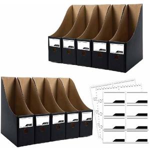 24 Pack Black Cardboard Magazine Holder Premium Magazine File Holder Magazine Organizer, Magazine Storage Box, Large Volume Magazine File Organizer as Book Bins or Folder Holder for Desk