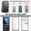 Defencase for Galaxy S25 Plus/S25+ Case Wallet with RFID Blocking Card Holder for Women Men, Elegant Leather Magnetic Snap Flip Strap Zipper Wallet Phone Cases for Samsung Galaxy S25 Plus 6.7", Black